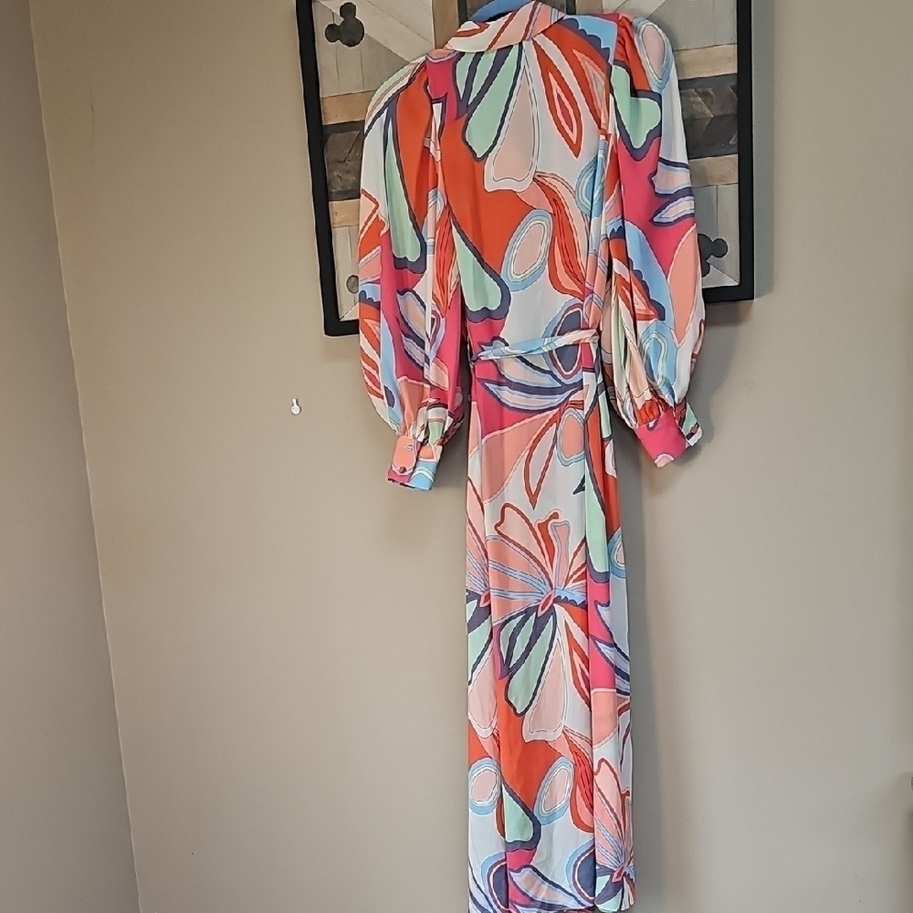 Alexis For Target Colorful Long Sleeve Button Down Dress - Picture 6 of 6